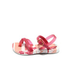 Розови детски сандали с лепенки
