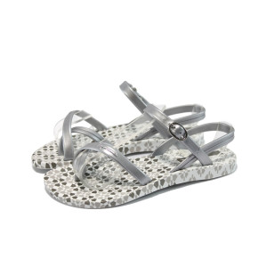 Сиви детски сандали с лепенки Ипанема