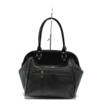 Черна дамска чанта - змийска шарка  АИ 1156 черна анакондаKP