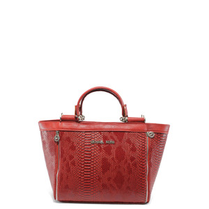 Стилна червена дамска чанта - змийска шарка АИ 1043 червена анакондаKP