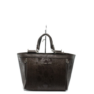 Стилна кафява дамска чанта - змийска шарка АИ 1043 кафява анакондаKP