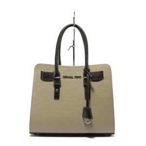 Бежова дамска чанта СБ 1150 бежова кожаKP