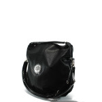 Черна дамска чанта с атрактивна визия АИ 453 черен велур точкиKP