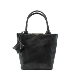 Черна дамска чанта - лак и велур 