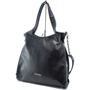 Синя дамска чанта тип торба