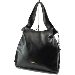 Черна дамска чанта тип торба