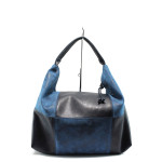 Синя дамска чанта, здрава еко-кожа - стил и комфорт в ежедневието N 10007703