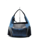 Синя дамска чанта, здрава еко-кожа - стил и комфорт в ежедневието N 10007703
