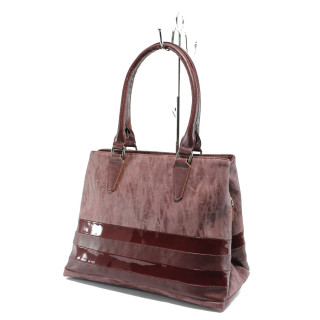 Винена дамска чанта, еко-кожа и лачена еко-кожа - стил и комфорт в ежедневието N 10007707