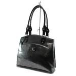 Черна дамска чанта, лачена еко кожа - стил и комфорт в ежедневието N 10007721