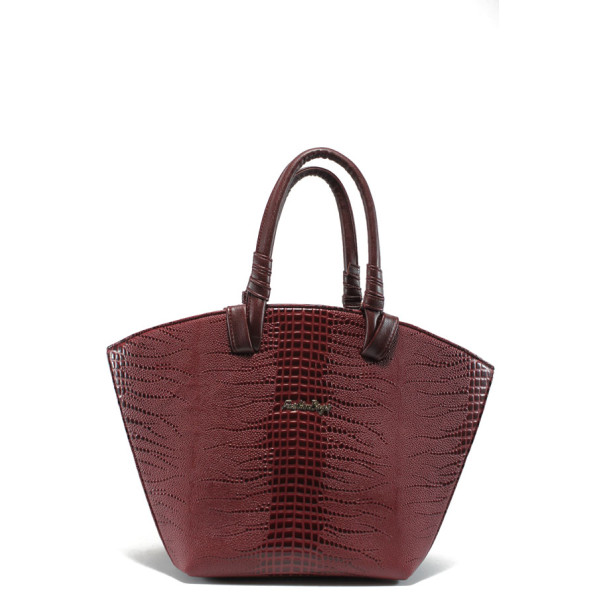 Винена дамска чанта, здрава еко-кожа - стил и комфорт в ежедневието N 10007818