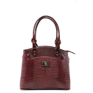 Винена дамска чанта, здрава еко-кожа -  за вашата стилна визия N 10007817