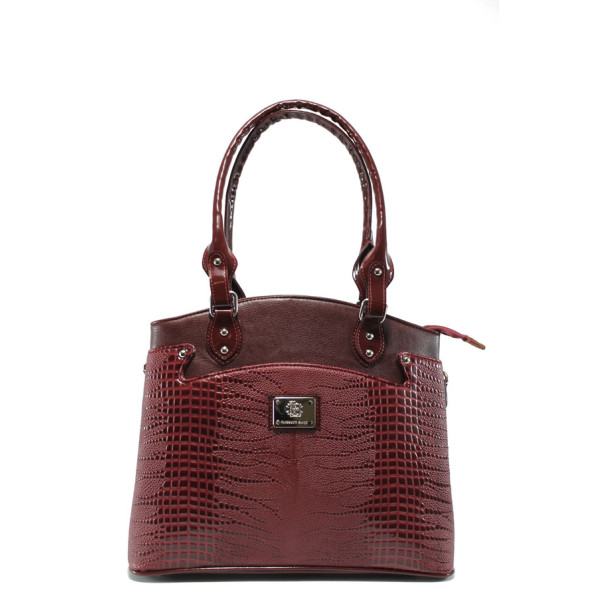 Винена дамска чанта, здрава еко-кожа -  за вашата стилна визия N 10007817