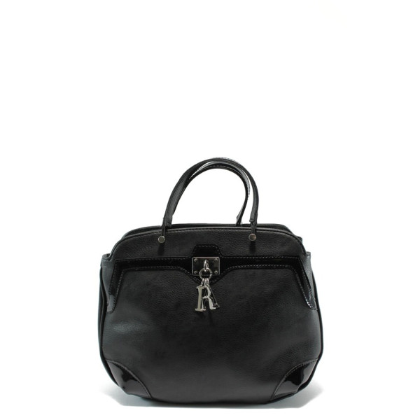 Компактна дамска чанта АИ 031 черна кожаKP