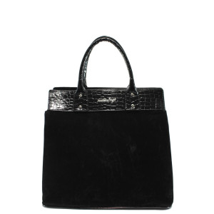 Черна велурена дамска чанта