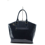 Синя дамска чанта, лачена еко кожа - стил и комфорт в ежедневието N 10007715