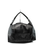 Черна дамска чанта, здрава еко-кожа N 10007773