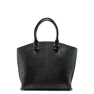 Черна дамска чанта, здрава еко-кожа N 10007788