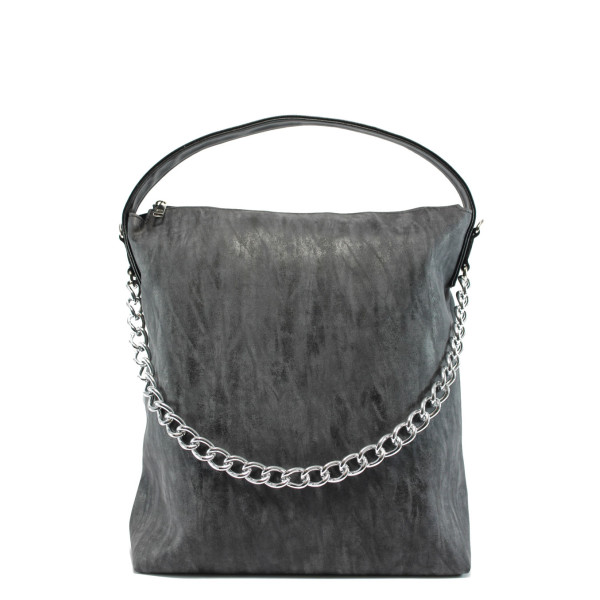 Черна дамска чанта, здрава еко-кожа N 10007786