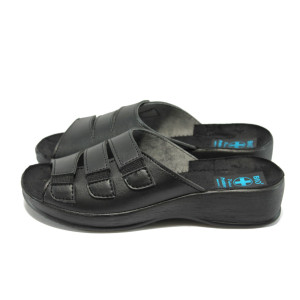 Анатомични черни дамски чехли