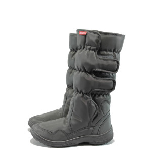 Сиви дамски ботуши, текстилна материя - всекидневни обувки за есента и зимата N 10007636