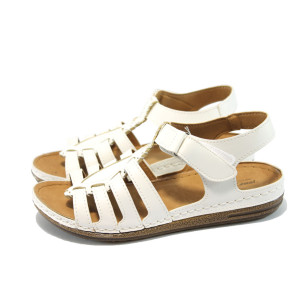 Бели анатомични дамски сандали