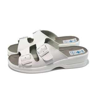 Анатомични бели дамски чехли