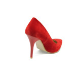 Червени велурени дамски обувки с висок ток МИ 2015 червен велурKP