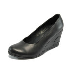 Черни дамски обувки - анатомични, с платформа НЛ 165-15462 черенKP