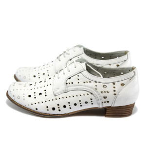 Ортопедични летни дамски обувки с връзки, естествена кожа