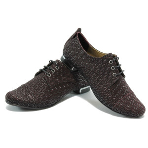 Анатомични дамски обувки в цвят бордо, естествена кожа