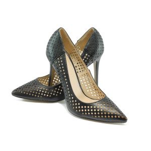 Черни летни дамски обувки на ток