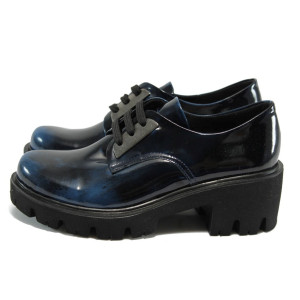 Анатомични лачени дамски обувки от естествена кожа, с грайфер