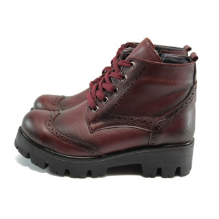Винени дамски боти, здрава еко-кожа - всекидневни обувки за есента и зимата N 10007395