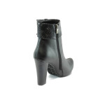 Черни дамски боти, здрава еко-кожа - официални обувки за есента и зимата N 10007385