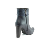 Сини дамски боти, здрава еко-кожа - официални обувки за есента и зимата N 10007386
