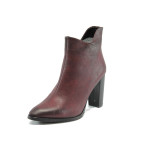 Винени дамски боти, здрава еко-кожа - официални обувки за есента и зимата N 10007384