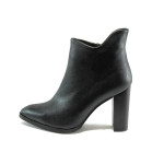 Черни дамски боти, здрава еко-кожа - елегантни обувки за есента и зимата N 10007440