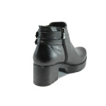 Черни дамски боти, естествена кожа - всекидневни обувки за есента и зимата N 10007544