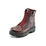Винени дамски боти, здрава еко-кожа - всекидневни обувки за есента и зимата N 10007543