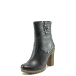 Черни дамски боти, естествена кожа - всекидневни обувки за есента и зимата N 10007548