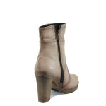 Бежови дамски боти, естествена кожа - всекидневни обувки за есента и зимата N 10007594