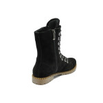Черни дамски боти, естествен велур - всекидневни обувки за есента и зимата N 10007643