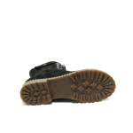 Черни дамски боти, естествен велур - всекидневни обувки за есента и зимата N 10007643