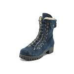 Сини дамски боти, естествен велур - всекидневни обувки за есента и зимата N 10007646