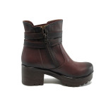 Винени дамски боти, здрава еко-кожа - всекидневни обувки за есента и зимата N 10007662