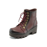 Винени дамски боти, здрава еко-кожа - всекидневни обувки за есента и зимата N 10007659