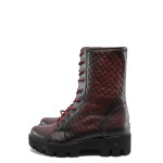 Винени дамски боти, здрава еко-кожа - ежедневни обувки за есента и зимата N 10007658