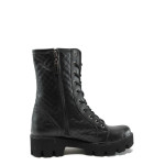 Черни дамски боти, здрава еко-кожа - ежедневни обувки за есента и зимата N 10007657