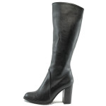 Черни дамски ботуши, здрава еко-кожа - елегантни обувки за есента и зимата N 10007665